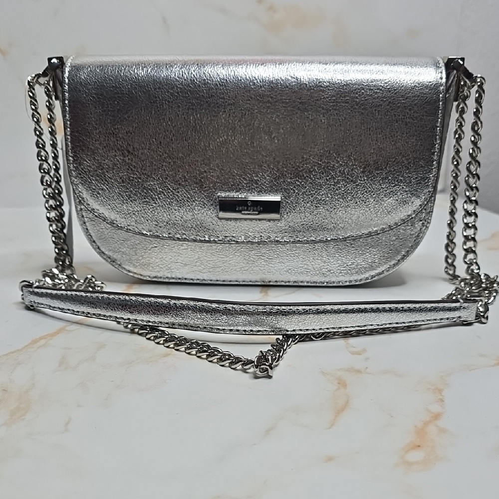 KATE SPADE Krista Metallic Chain Flap Crossbody